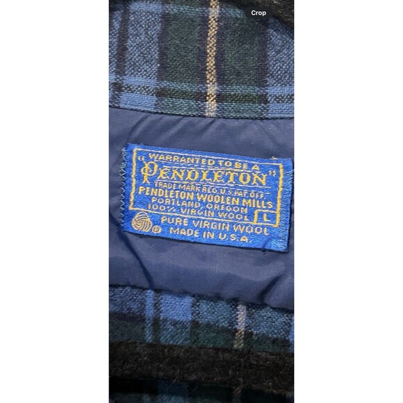 Pendleton Men’s Vintage Board Shirt Loop Collar Blue Plaid Wool USA Large - Picture 8 of 8